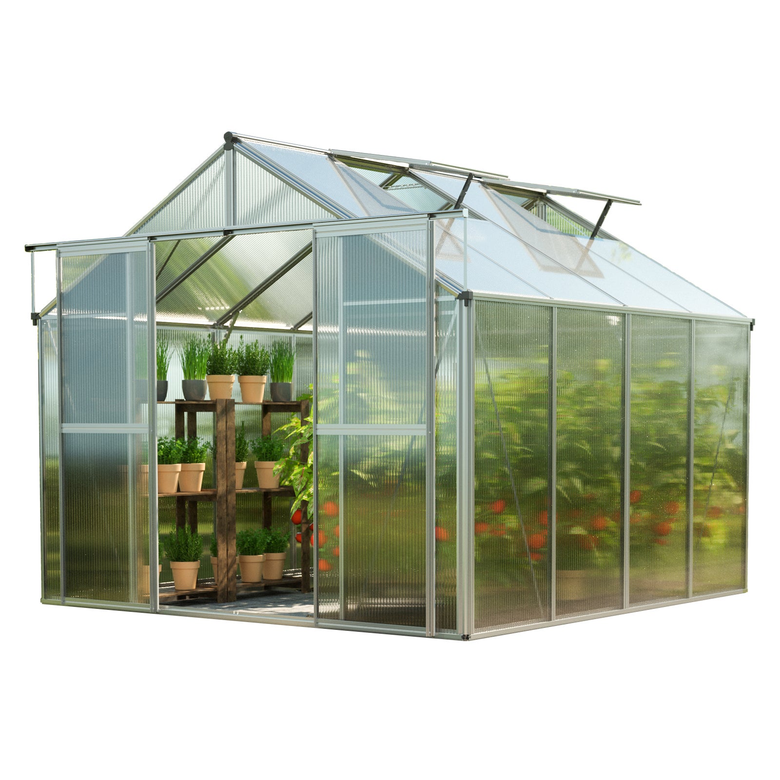 GFP szklarnia Topas 4 rama aluminiowa 225x259 cm - płytami poliwęglanowymi ok. 6 mm