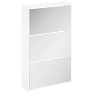 Petite armoire de chambre blanche 2 portes coulissantes en bois clair