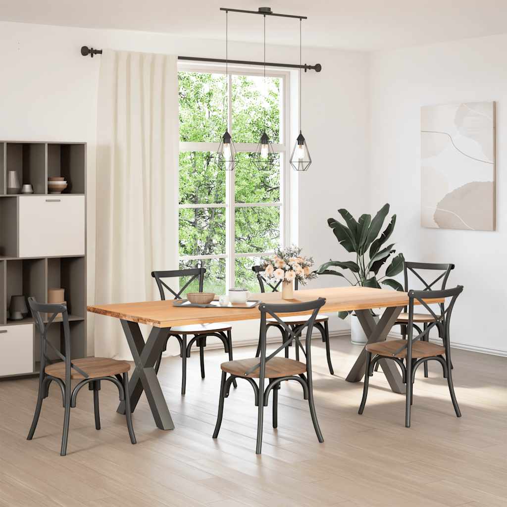 Maison Exclusive - Pieds de table à manger en forme de X 2 pièces Anthracite 70 x (72-73) cm Acier - 2