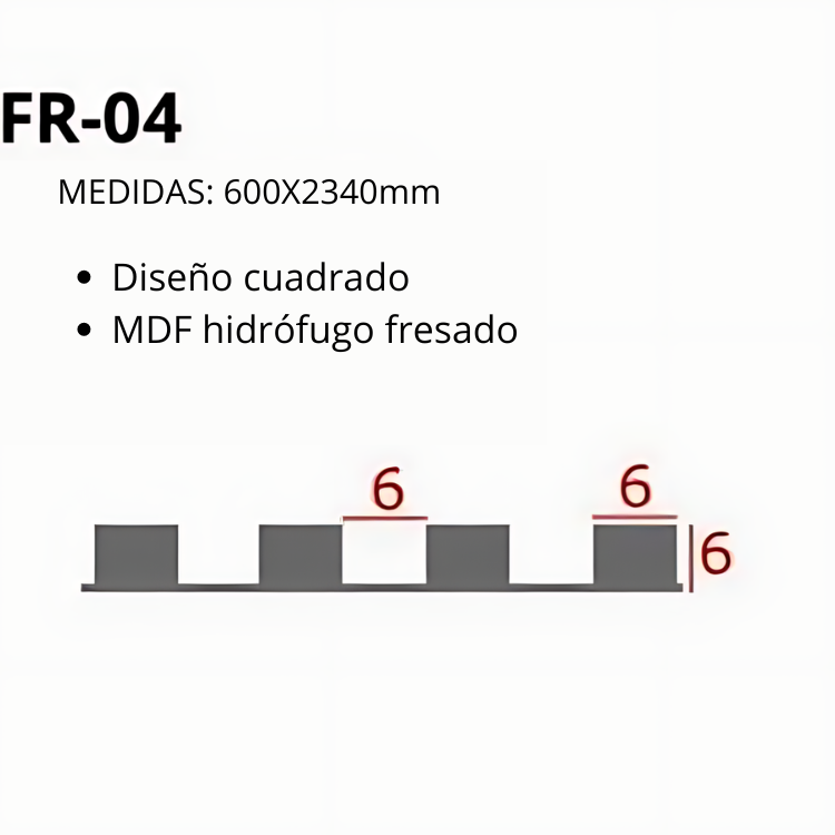 Revêtement Mural Flexible Palilleria Effet 3D Hydrofuge MDF 600X2400 MM FR-04 (1,44 m2/carton) - 2
