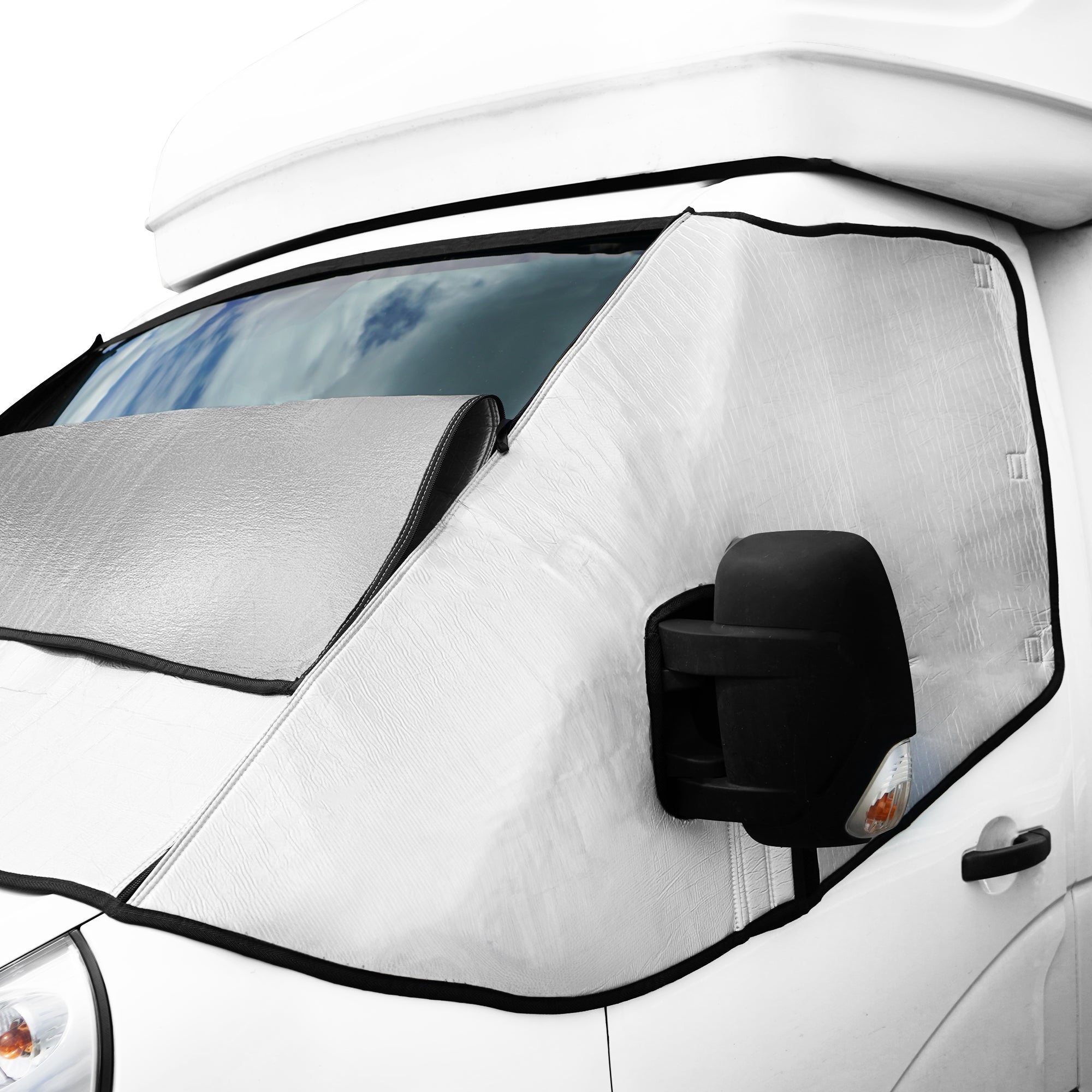 Pare-Soleil pour Camping-Car, Couverture Thermique de Pare-Brise Externe Toutes-Saisons, Protection UV Chaleur & - 7