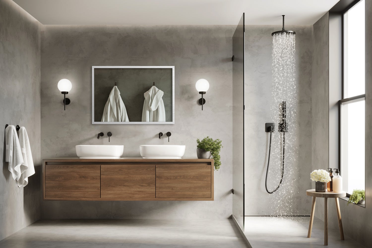 Specchio decorativo MDF bianco, ideale per soggiorno o corridoio 83x63 cm, ArtPrintCave - 5