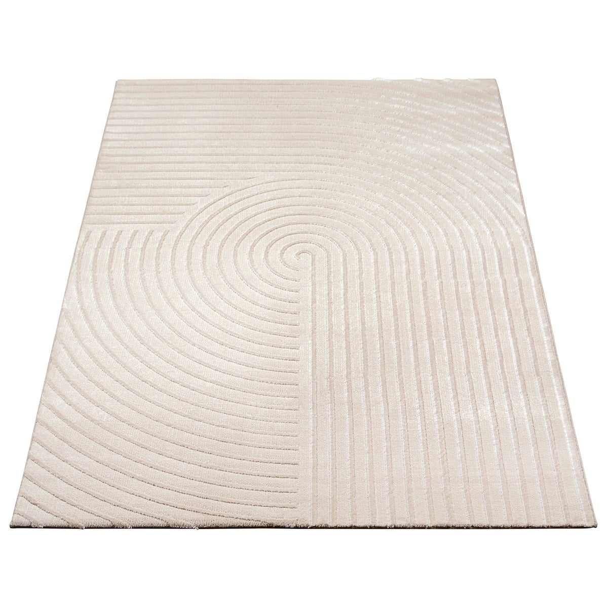 the carpet Knight Tapis de salon élégant, de haute qualité, velours court doux, effet 3D, éléments design brillants, Beige, 140 x 200 cm - 2