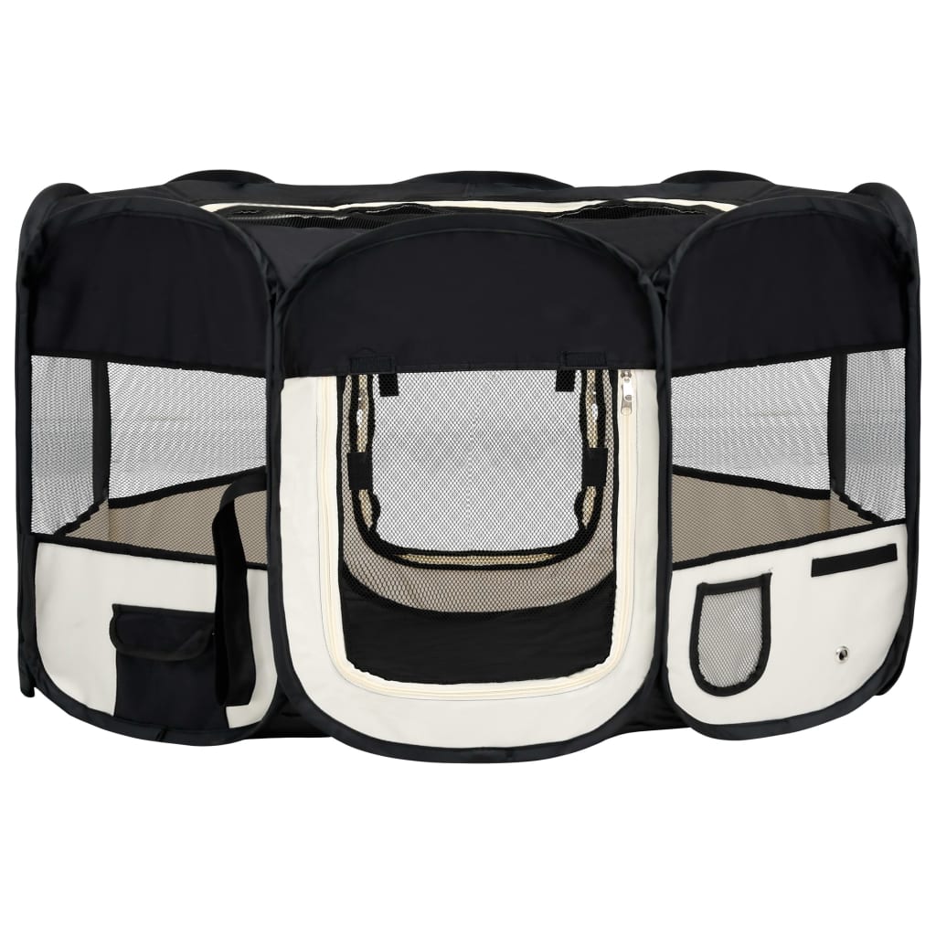 Maison Exclusive - Box per Cani Pieghevole con Borsa Trasporto Nero 145x145x61 cm - 2