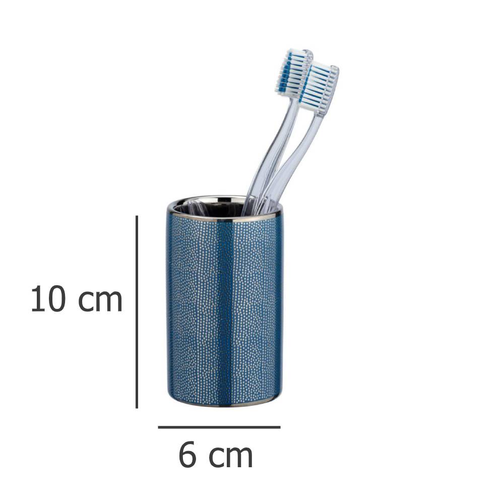 Gobelet de salle de bain design Nuria - Bleu et argent - 5