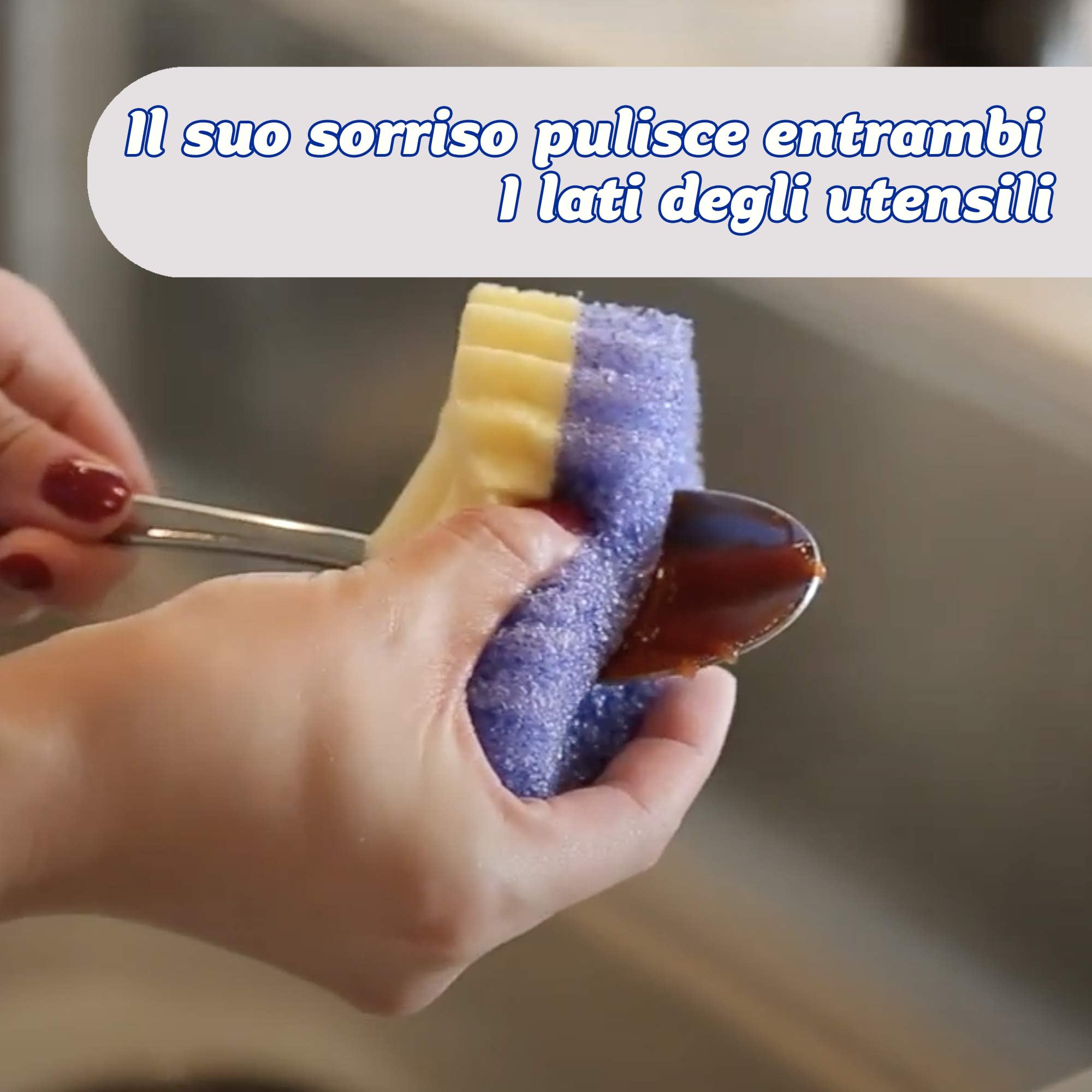 Scrub Mommy Spugna Cucina 2 In 1 - Lato Abrasivo E Assorbente, Anti-Graffio, Per Lavello E Bagno - Foto 6