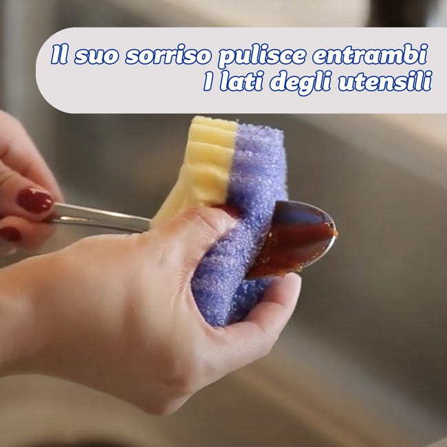 Scrub Mommy Spugna Cucina 2 In 1 - Lato Abrasivo E Assorbente, Anti-Graffio, Per Lavello E Bagno - Foto 6