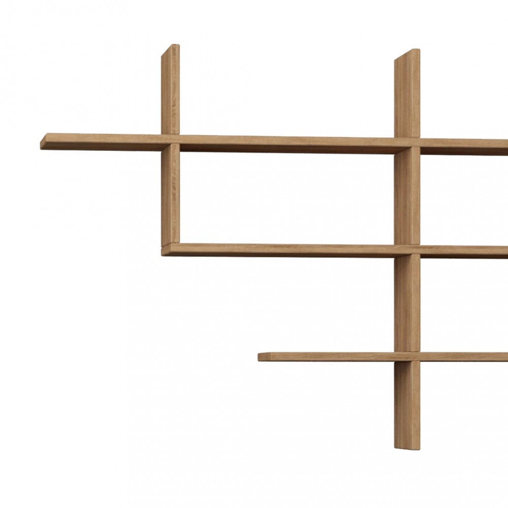 Graph - Étagère murale en bois L150cm - Bois clair - 4