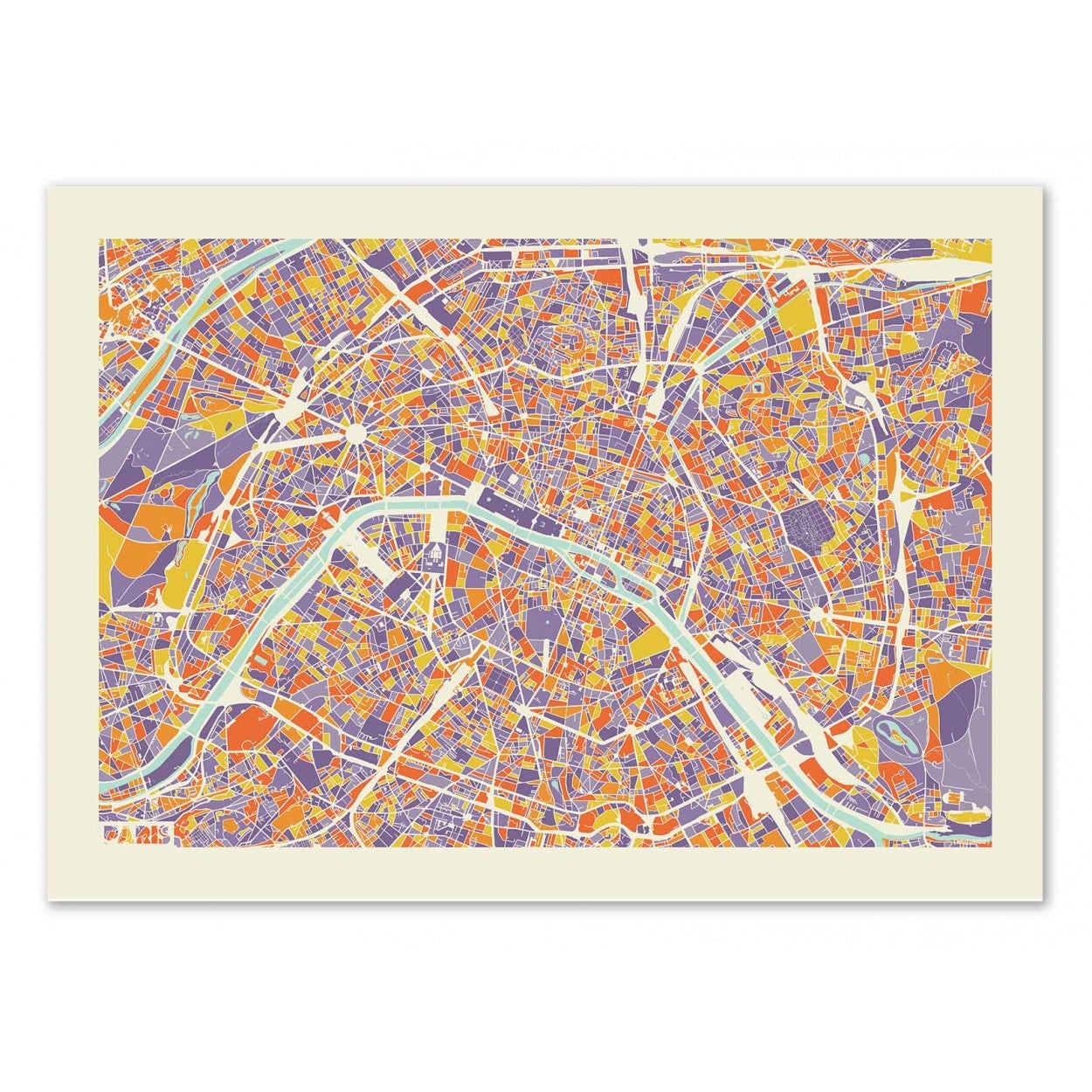 Art-poster - paris rainbow map - muzungu - 50 x 70 cm