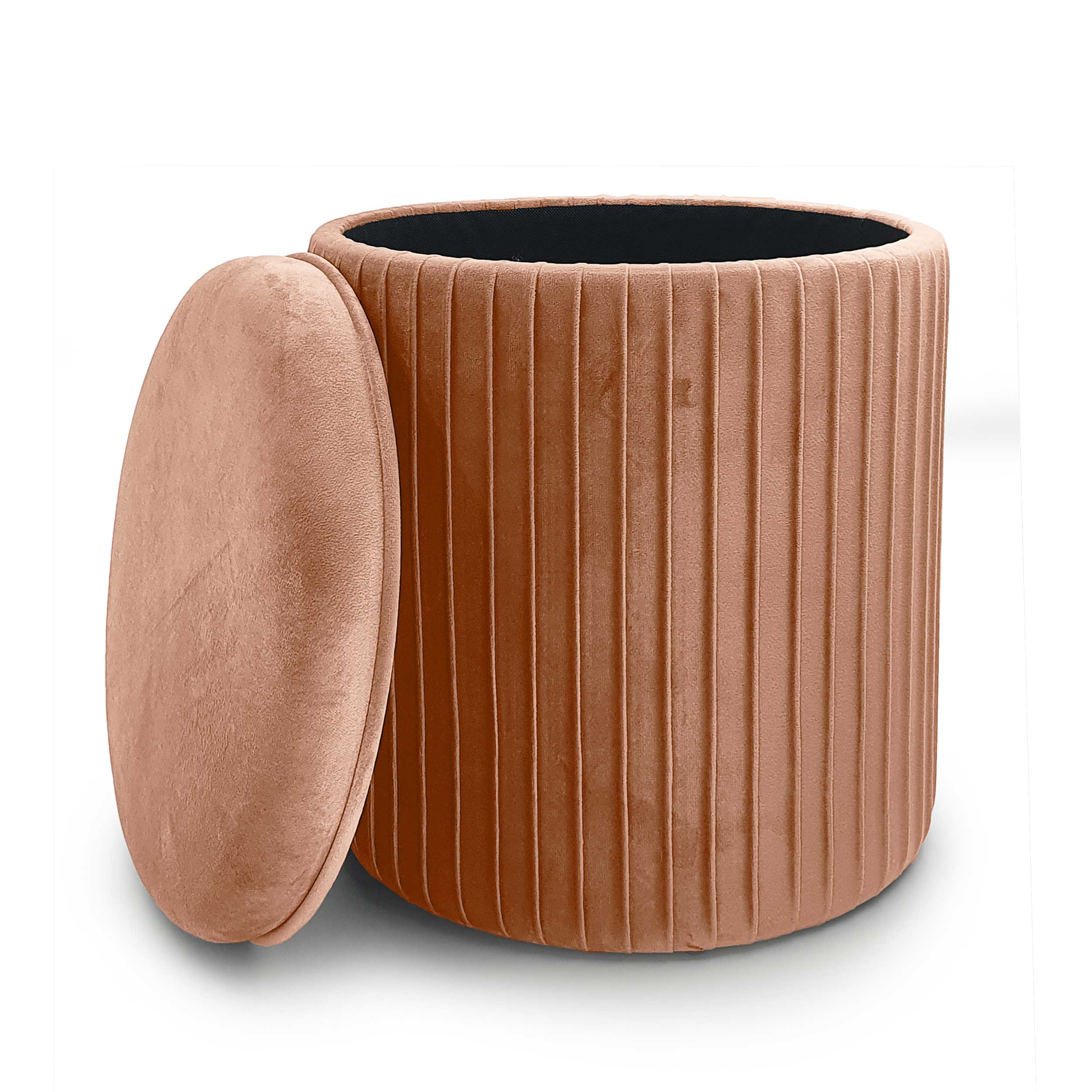 Set Di 2 Pouf Chester In Velluto Con Base Metallo - Contenitore Per Soggiorno E Camera, Vari Colori