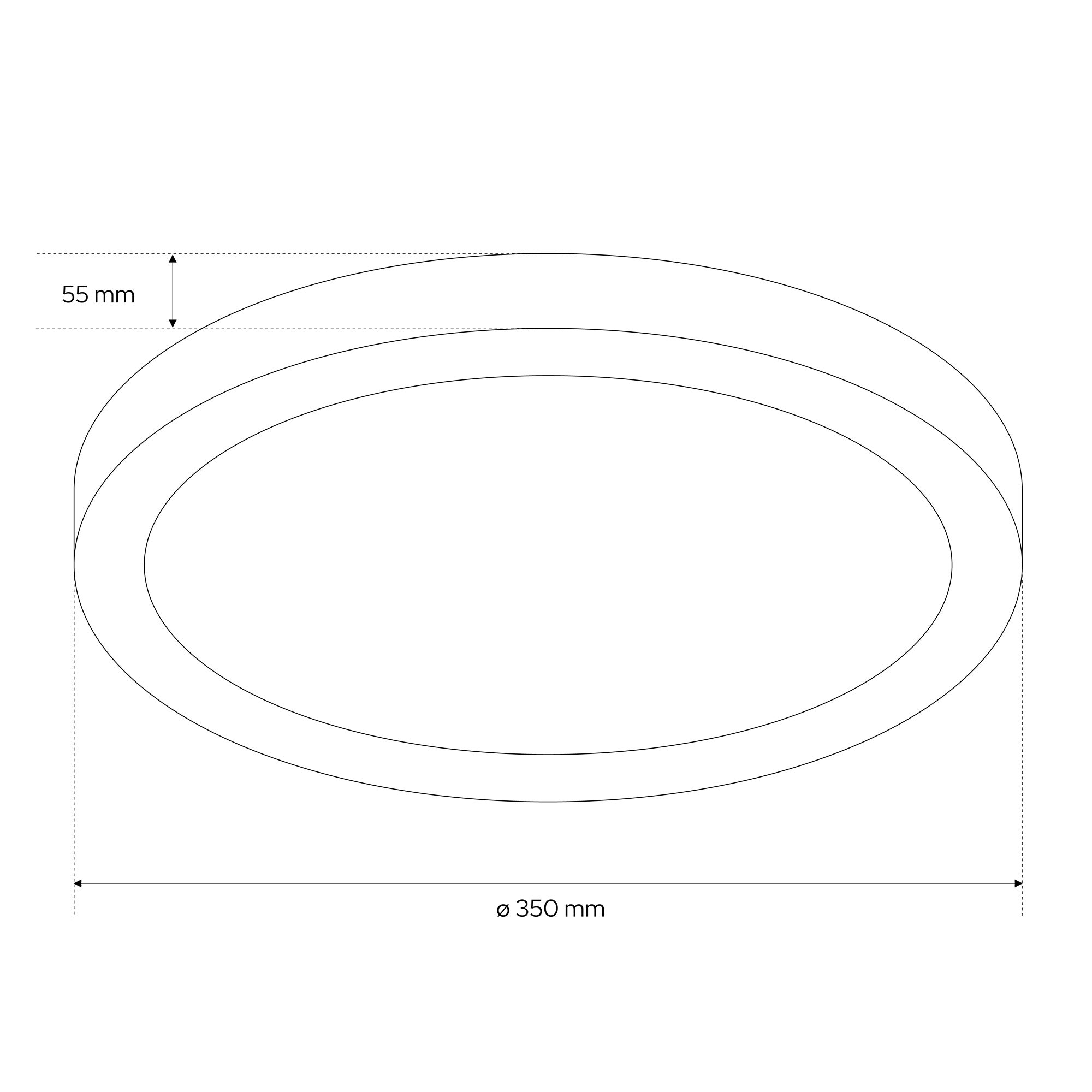Plafon LED PERETI 24W czarny pierścień 35cm, 3000K barwa ciepła, 2400lm, IP44, 220-240V EDO SOLUTIONS - 6