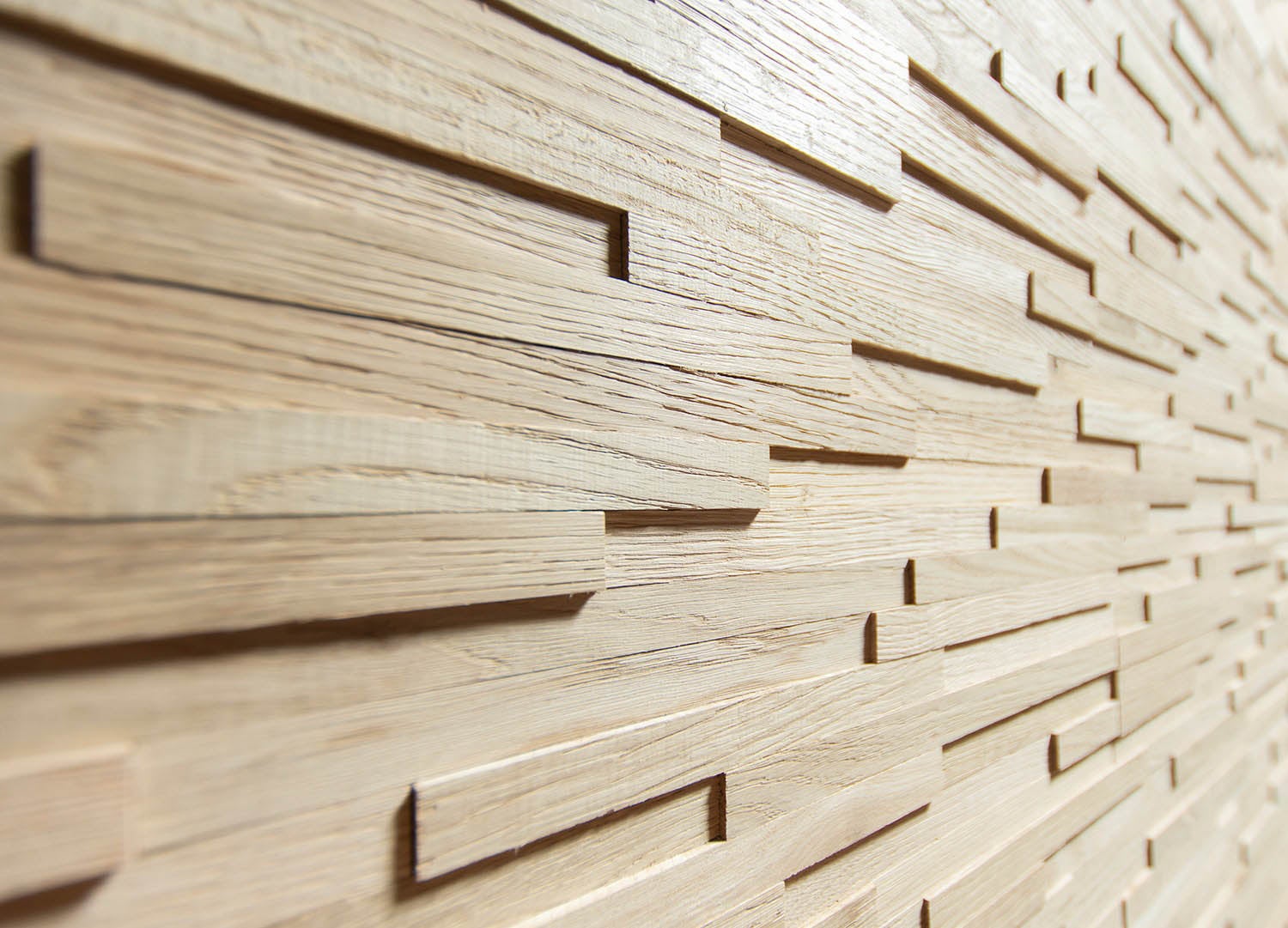 Painel de parede em madeira maciça de carvalho ACE com relevo texturizado 3D - 72x10cm - 14 painéis - 1m² - Revestimento decorativo para paredes - 5