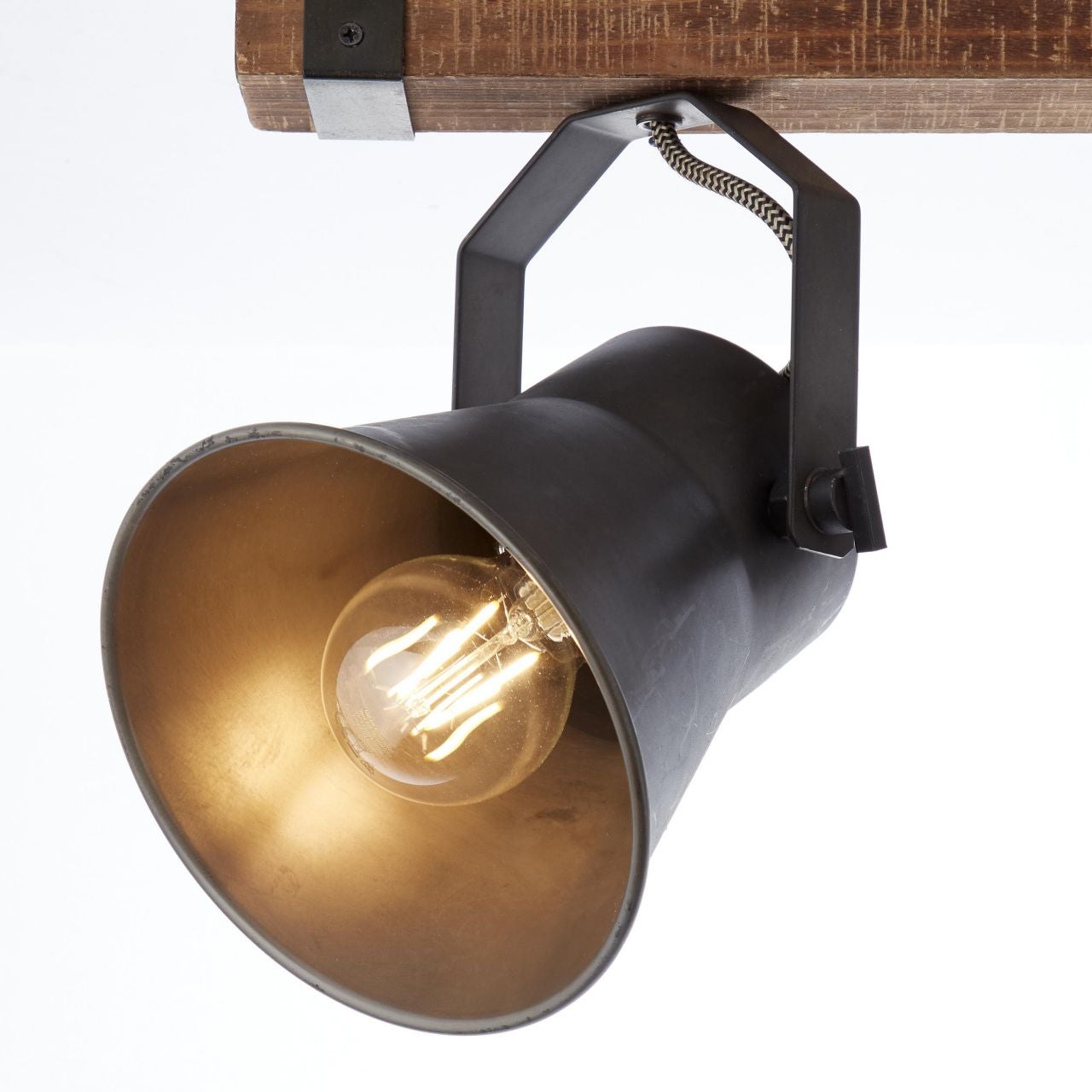 Lampa BRILLIANT, sufitowa Tannah 33cm czarna / naturalna, 1x A60, E27, 52W, odpowiednia do żarówek LED - 6