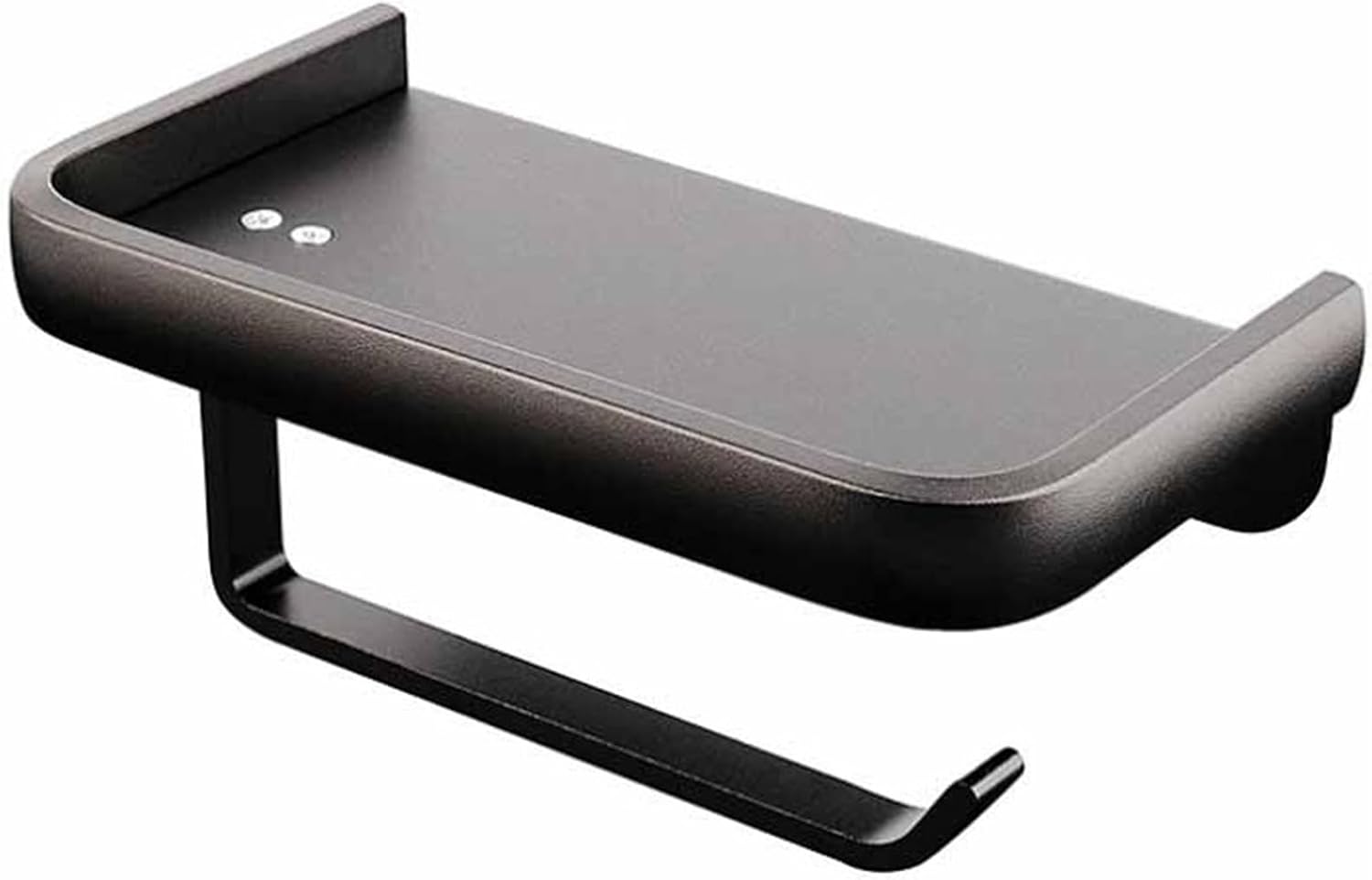 Uchwyt ścienny na papier toaletowy bez perforacji (podwójna warstwa, czarny)