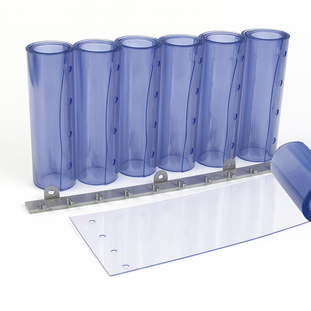 Rideau à lanières PVC transparent 122x200 cm LANIFLEX - Fabriqué en France - Pose facile - Lamelles plastiques qualité pro pour isolation - 2