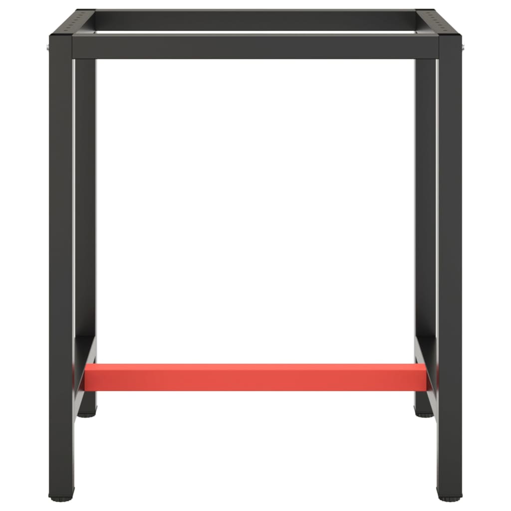 Estrutura de bancada em metal preto e vermelho fosco 70x50x79cm - 3