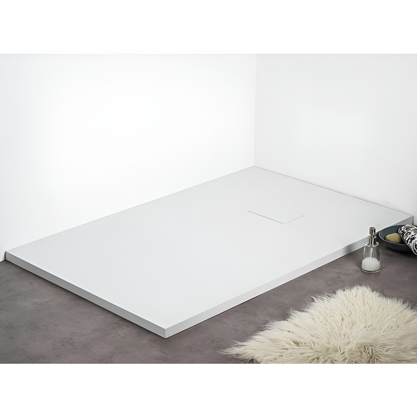 Receveur de douche 90 x 140 cm extra plat blanc PIATTO en SoliCast® surface ardoisée - 3