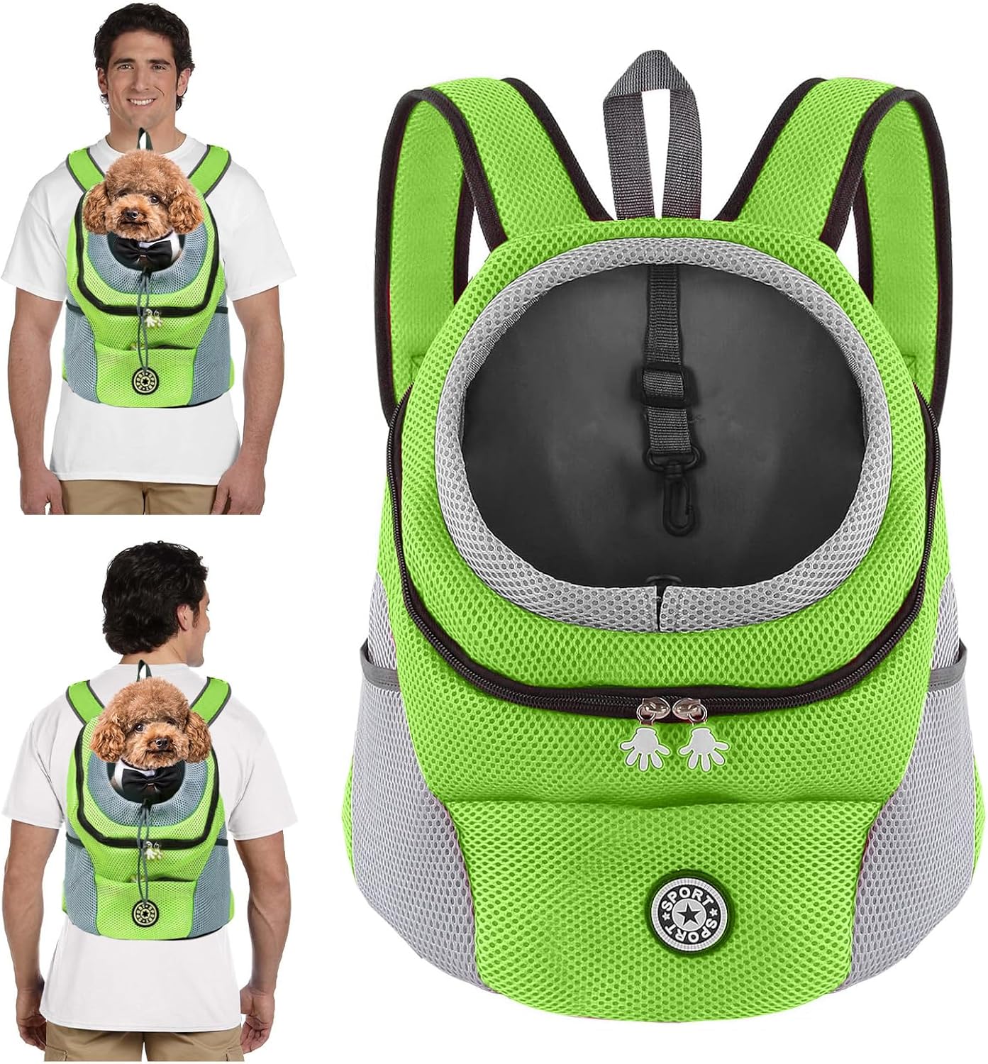 Sac à dos pour chien, sac à dos réglable pour animaux de compagnie avec sangles rembourrées et