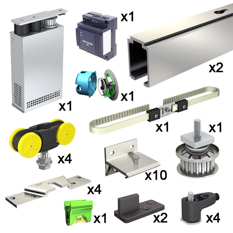 Pack motorisation SLID'UP M300 pour 2 portes coulissantes en bois - filaire - 2
