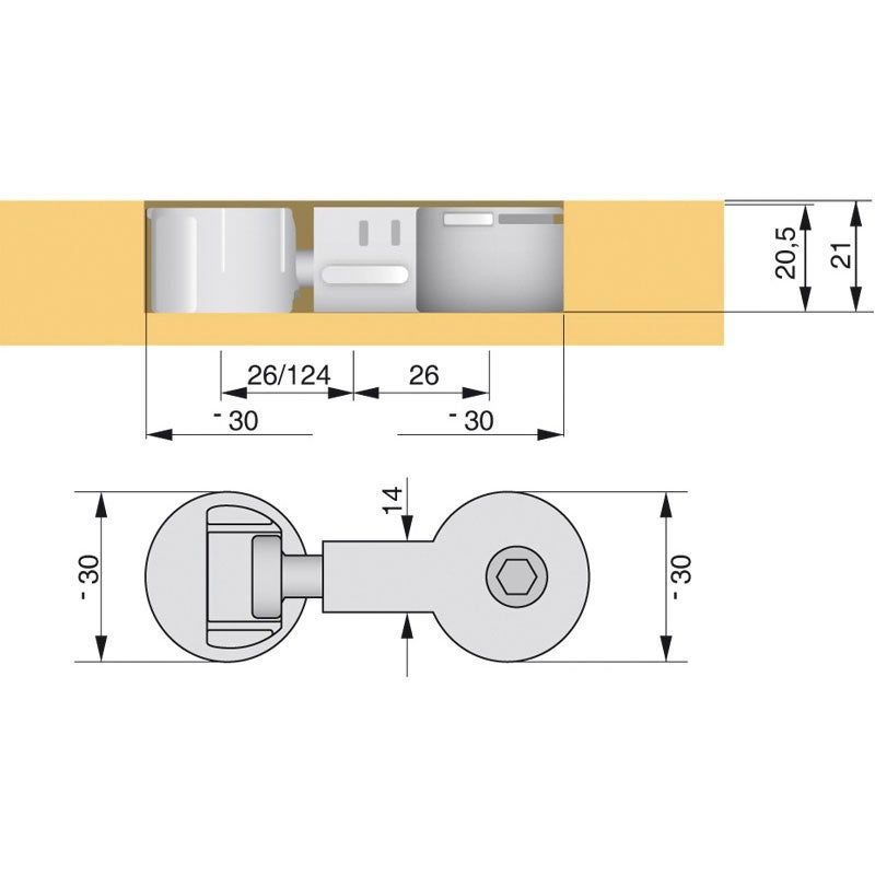 Ferrure d'assemblage pour plan de travail - Longueur : M8 x 50 mm - ITALIANA FERRAMENTA - 2