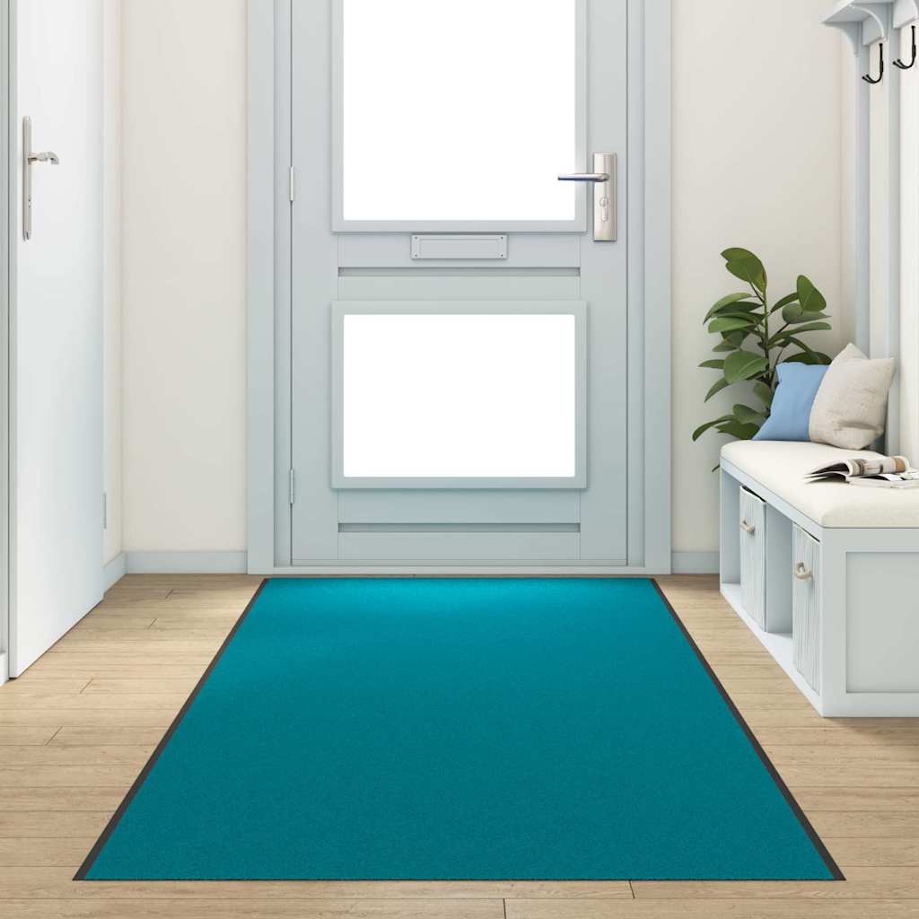 Dywanik wejściowy Cyan i Czarny 120 x 350 cm 100% poliamid vidaXL