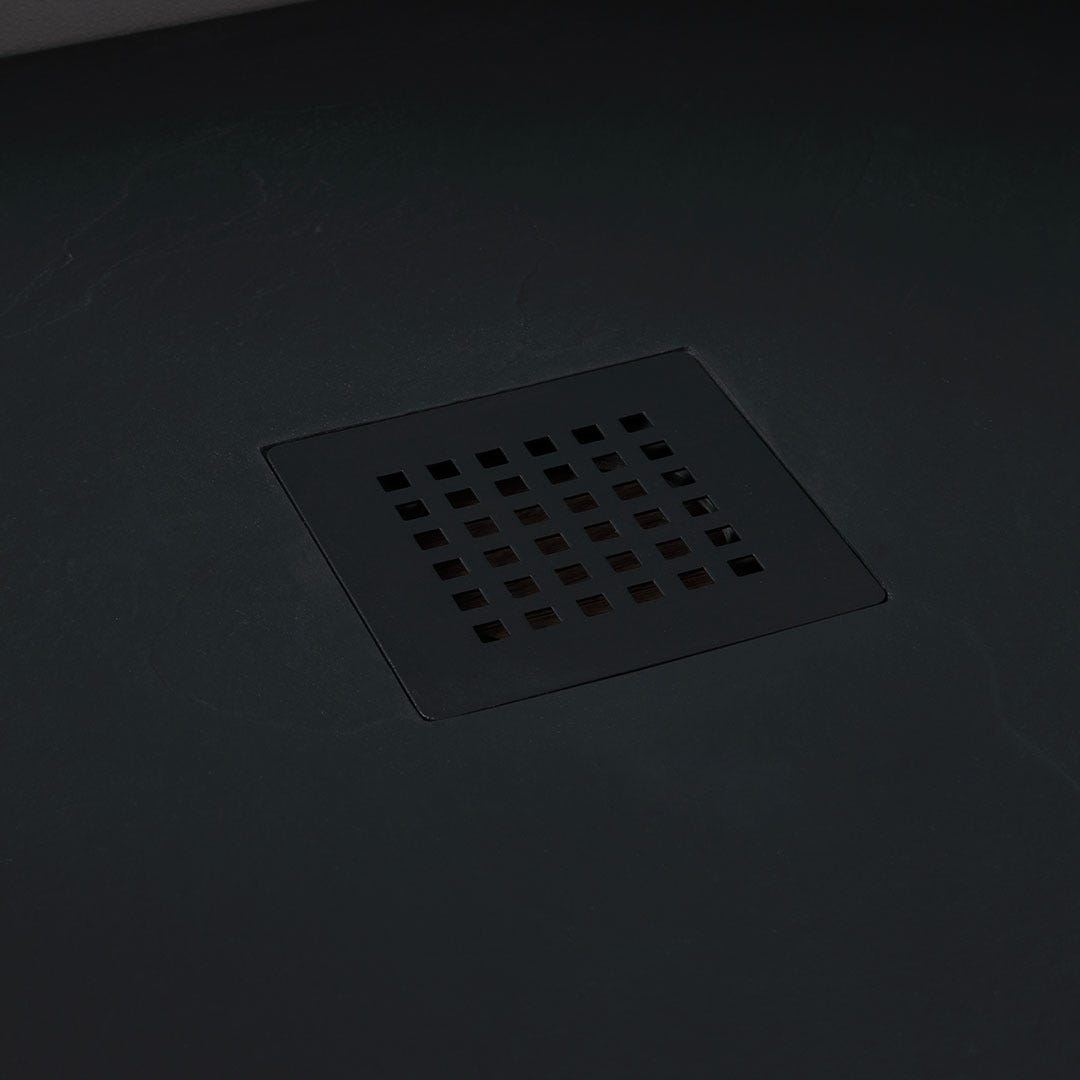 Receveur De Douche En Résine Extra-plat Antidérapant | Valve Et Grille Anthracite Anthracite 100cm X 120cm 96801495