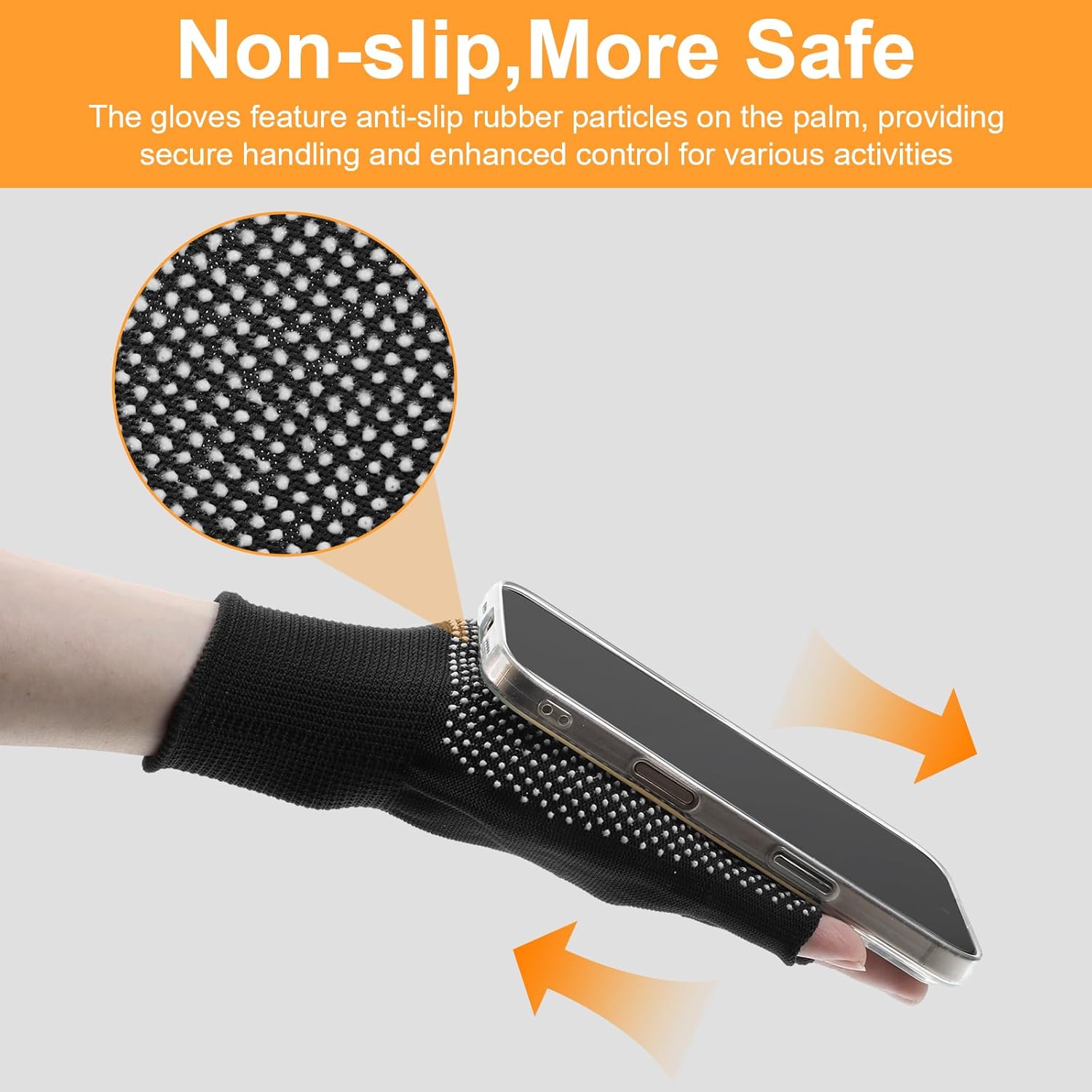 Lot de 6 paires de mitaines légères et respirantes, idéales pour le travail, le sport, la moto et la pêche. Protection anti-UV. - 5