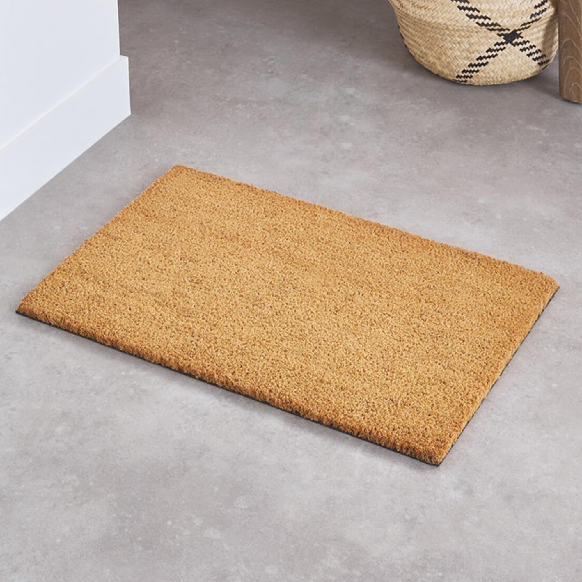 Hanse Home Zerbino in cocco per interni, 45 x 75 cm, motivo floreale, antiscivolo, per ingresso e esterni coperti, naturale