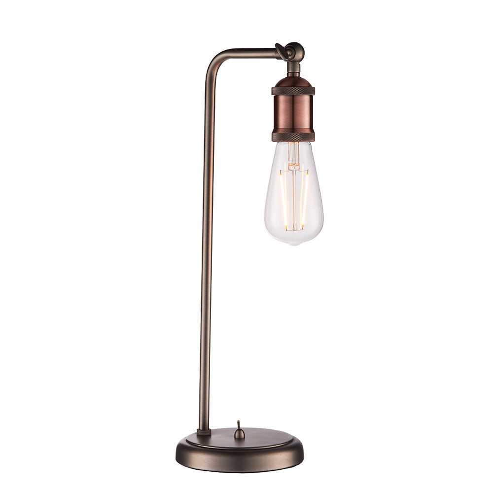 Lampa stołowa HAL postarzana cynowa 1xE27x20W metal wym:45,3x14x16,5cm IP20 Endon