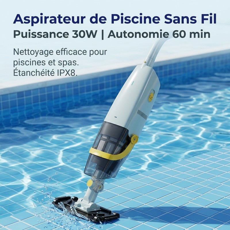 Aspirateur de Piscine Sans Fil Rechargeable 30W Nettoyage Pratique pour — free download