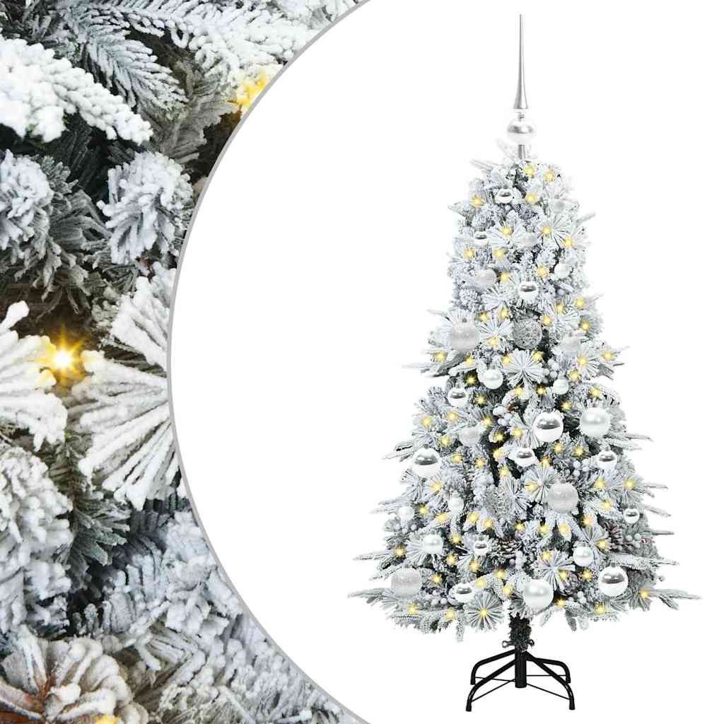 Sztuczna choinka z zawiasami z podstawą Zielony 120 cm PE i PVC