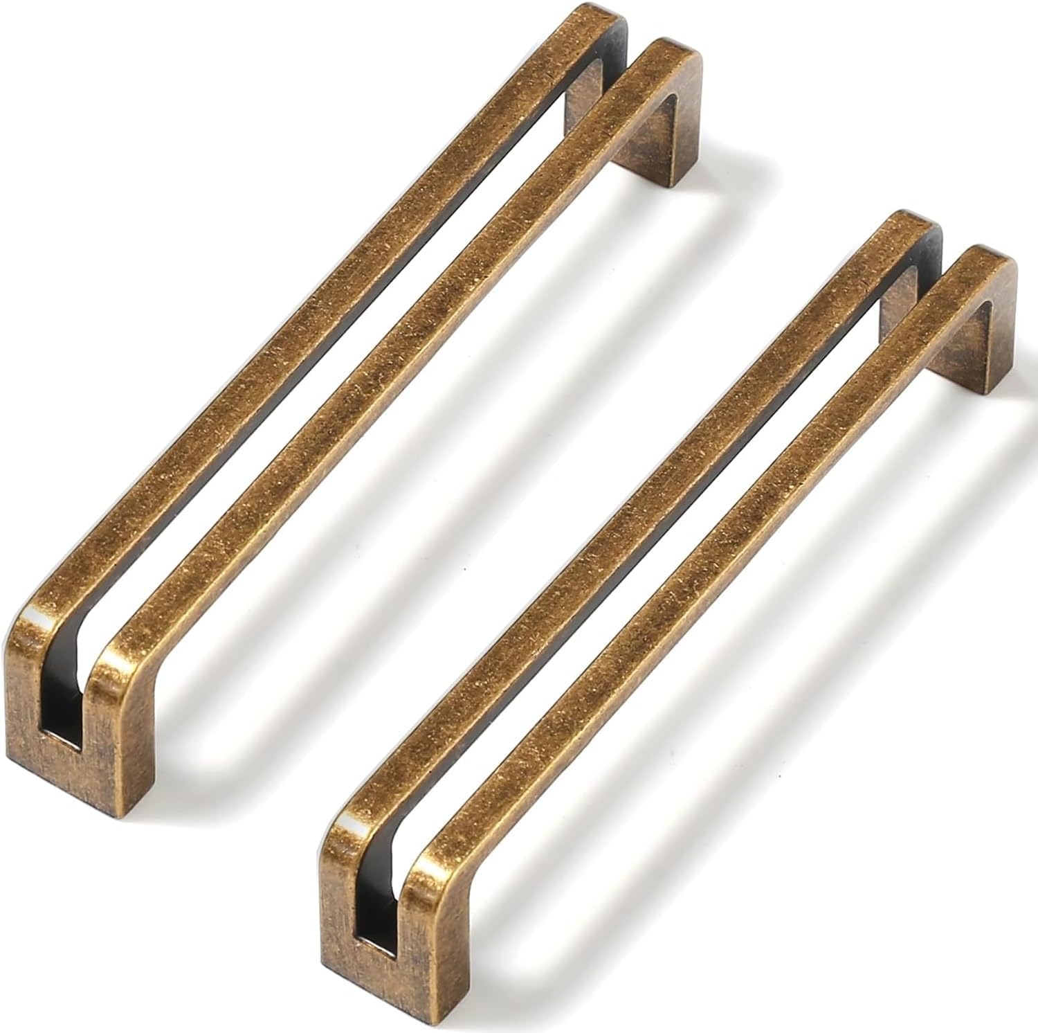2 szt. antycznych mosiężnych uchwytów do szafek kuchennych, antyczny mosiężny uchwyt do szafek kuchennych 128 mm, uchwyty do szuflad meblowych, do biu