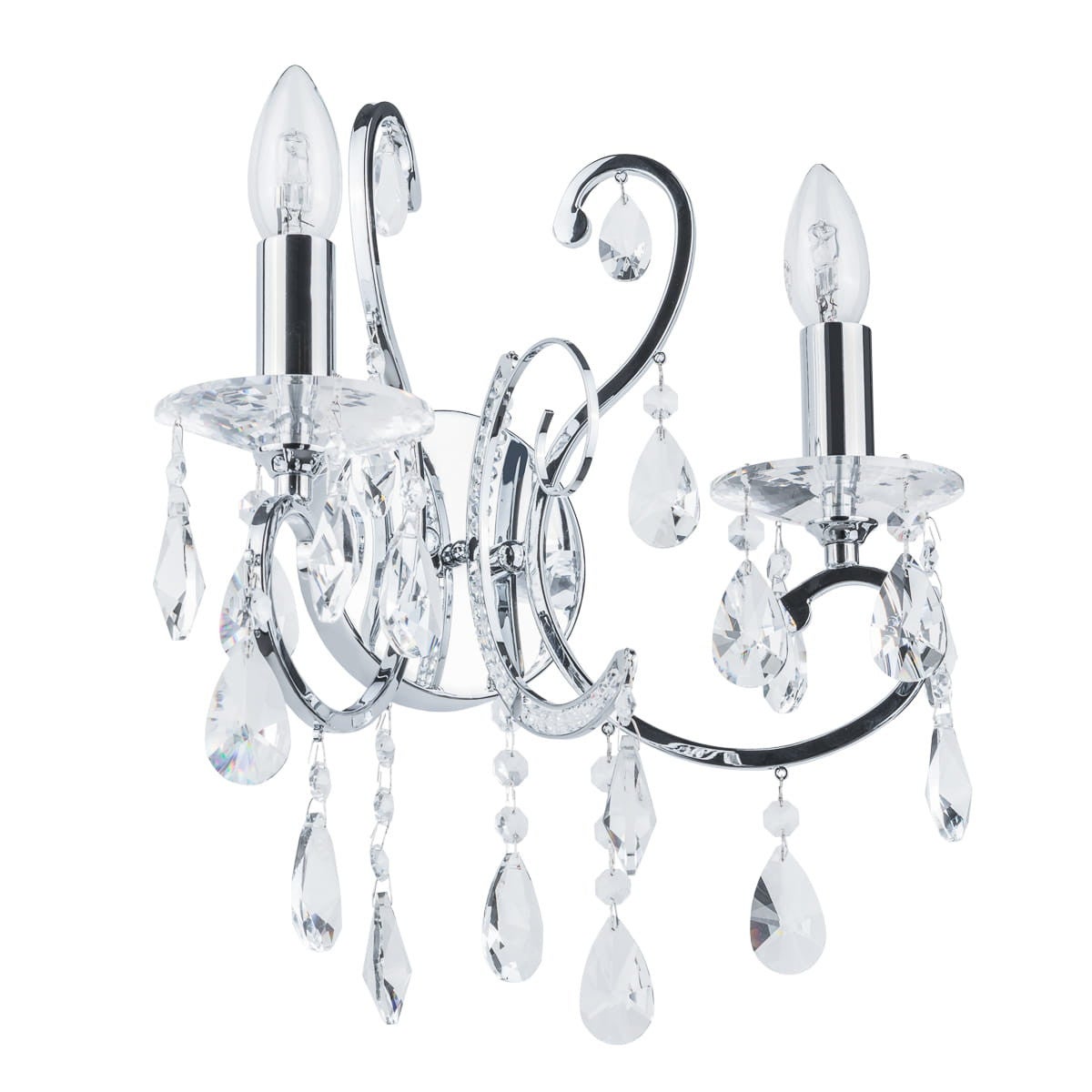 Kinkiet BAROCCO chromowany przezroczysty 2xE14x40W kryształ wym:18x32x26cm IP20 Italux