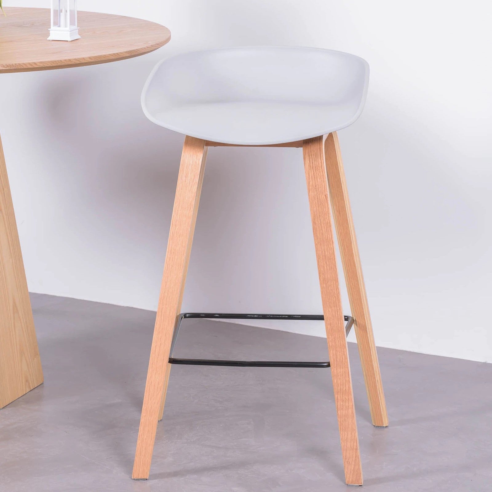 Tabouret nordique pieds en bois de hêtre (63cm) - Daxer - 2