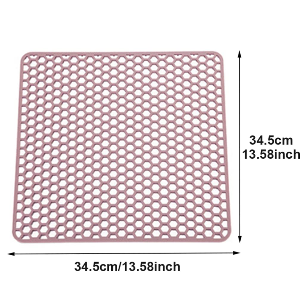 VIDSTW Tappetino Scolapiatti Silicone con Buchi Bar 43 x 33,5 x 0,45 CM Tappetino Scolapiatti Assorbente Bar Mat Scarico Rapido Pieghevole Accessori Cucina per Asciugare Piatti(Orizzontale