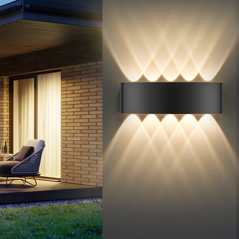 LOVHAUS Kinkiet LED 10W Zewnętrzny IP65 Wodoodporny Bez Migotania, Miękkie Światło Anty-Oślepiające do Ogrodu, Ściany Zewnętrzne