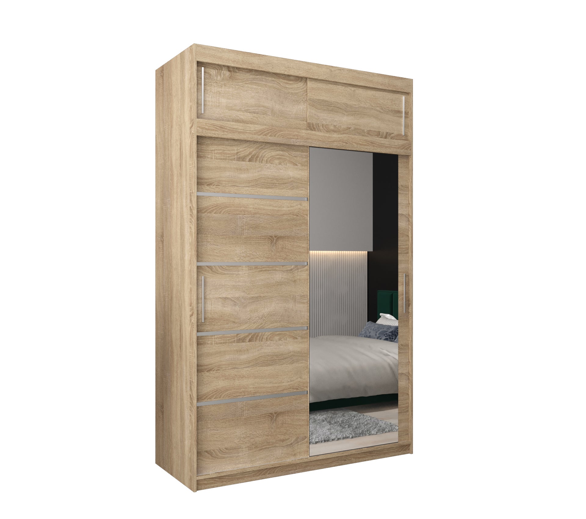 Szafa przesuwna z nadstawką garderoba Verona 2 150 x 62 x 240 cm Sonoma - Abiks Meble