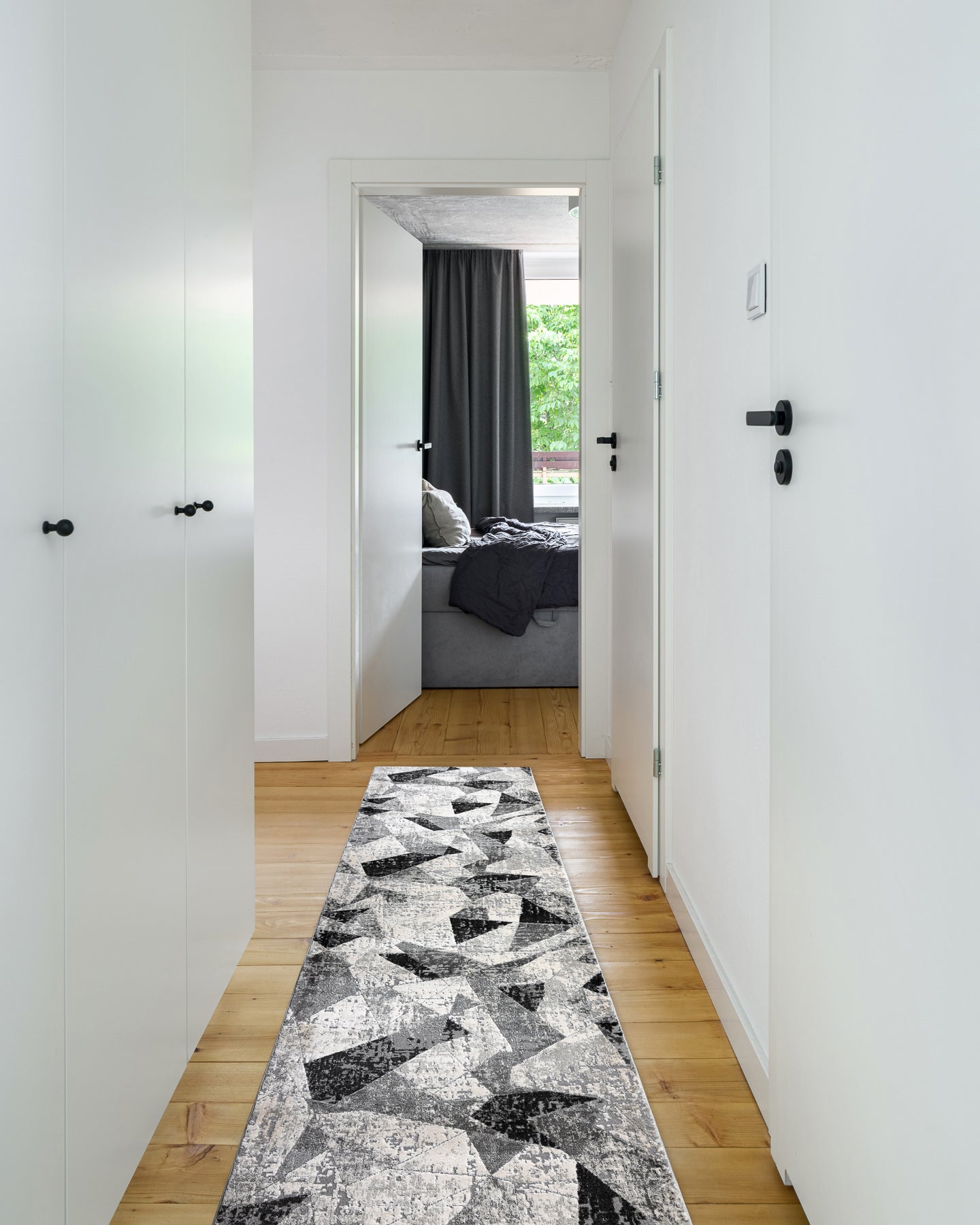 Passatoia TULS 51211 moderno Geometrico antracite 60 cm 60x920 cm - 3