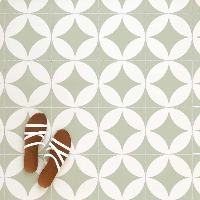 8 Pezzi 25x25 Cm - PP00023 Decorazione Adesiva In PVC Per Pavimenti Su