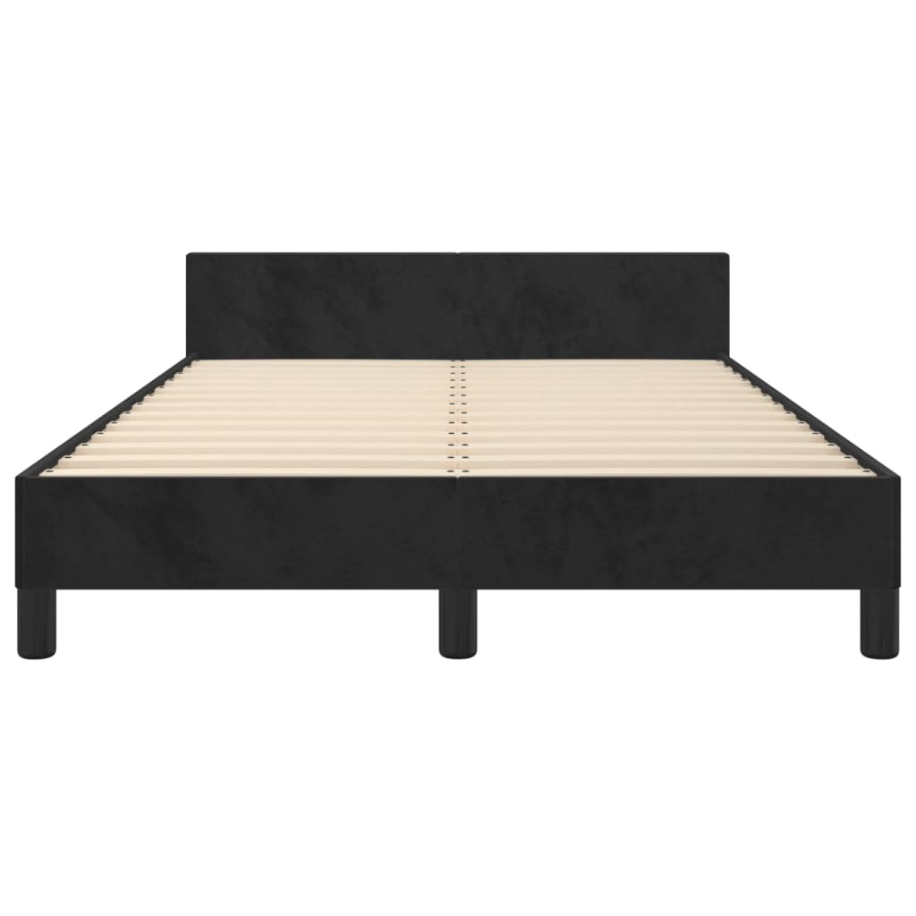 Cadre de lit sans matelas noir, velours, pour la chambre, 120 × 200 cm - 6