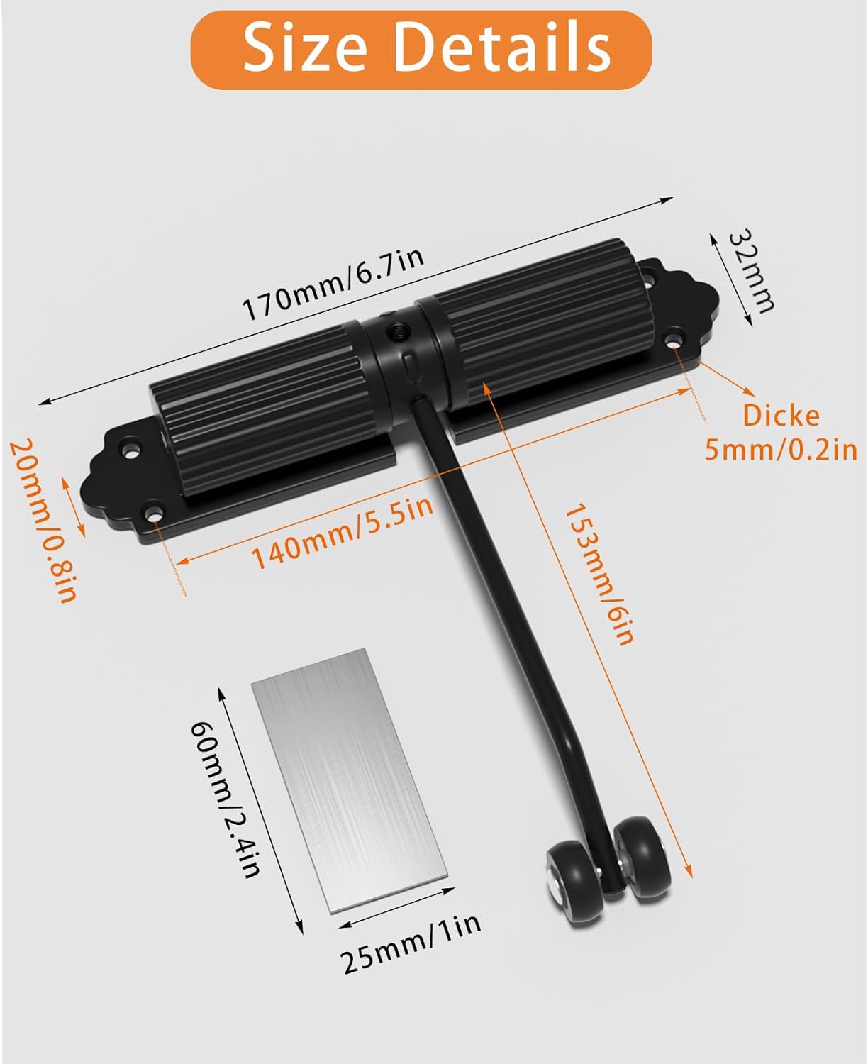 (Blanc) Ferme Porte Automatique,Ferme Porte Force De Fermeture Réglable,Groom Fermeture Porte Avec 6 Vis Et Tige De Réglage, Fermeture Porte Adapté - 2