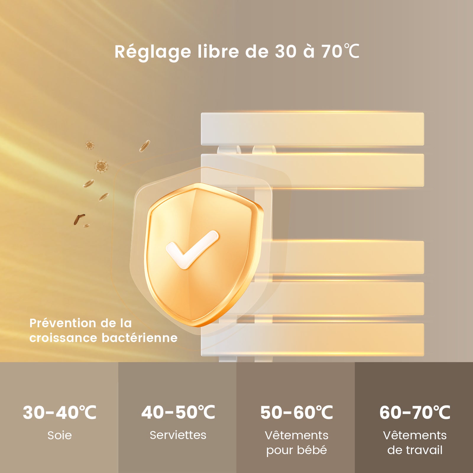 EMKE Sèche-serviettes Électrique Connecté - Blanc Brillant - Écran Tactile & WiFi (Tuya/Alexa) - 1000 x 500 mm, 320 W - 7