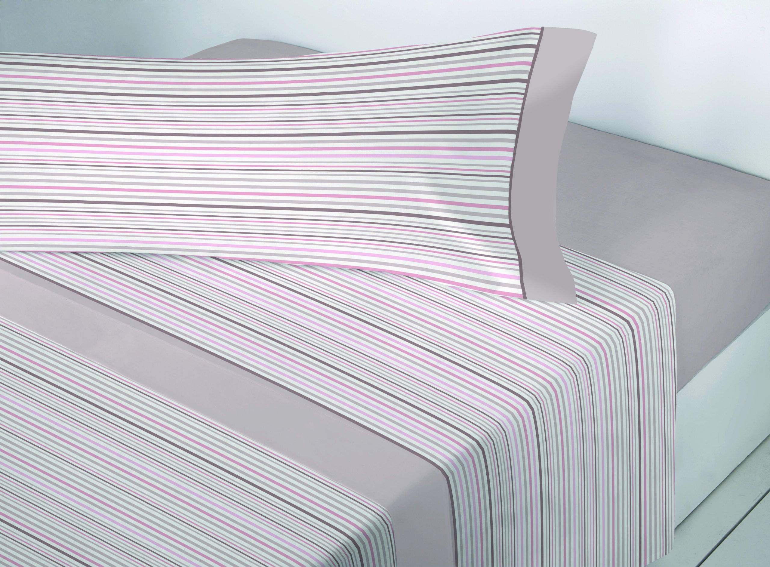 Juego de sábanas tres piezas donegal feel cama de 150 beige acabado suavipur + dos almohadas