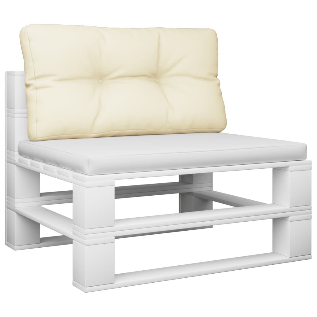 Cojín para sofá de palets tela crema 80x40x12 cm v0195 80 x 40 x 12 cm / Crema - 3