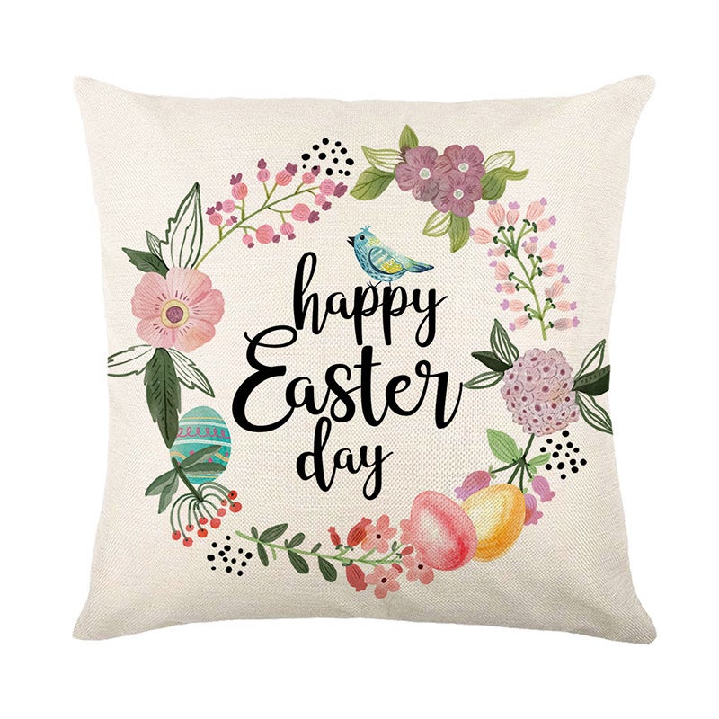 Lot de 4 Housse de Coussin, Housse Coussin 45x45cm Housses de Coussin Taie d'oreiller Décoratif Canapé pour Chambre, Canapé, Chaise, Lit,Jardin(Oeufs - 3