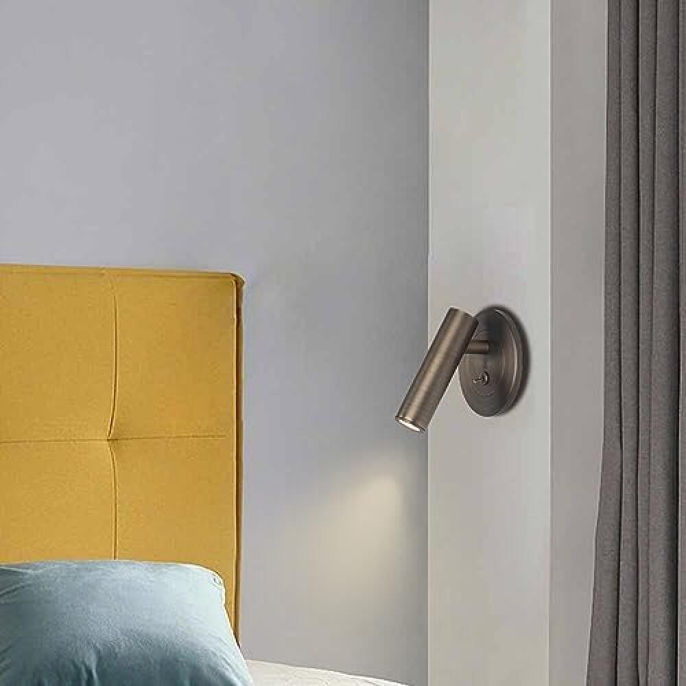 Applique murale LED réglable avec interrupteur - Applique de chevet pour chambre à coucher et salon - Luminaire encastré - 6
