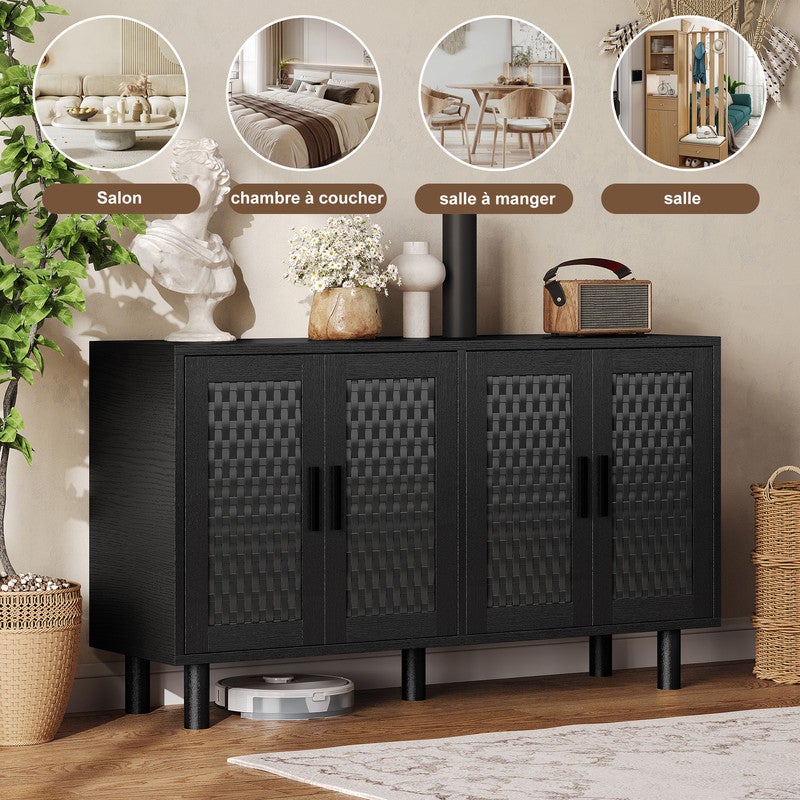 Meubles de rangement, armoires de rangement, design rustique, avec poignées métalliques, pour chambre à coucher, salon - 4