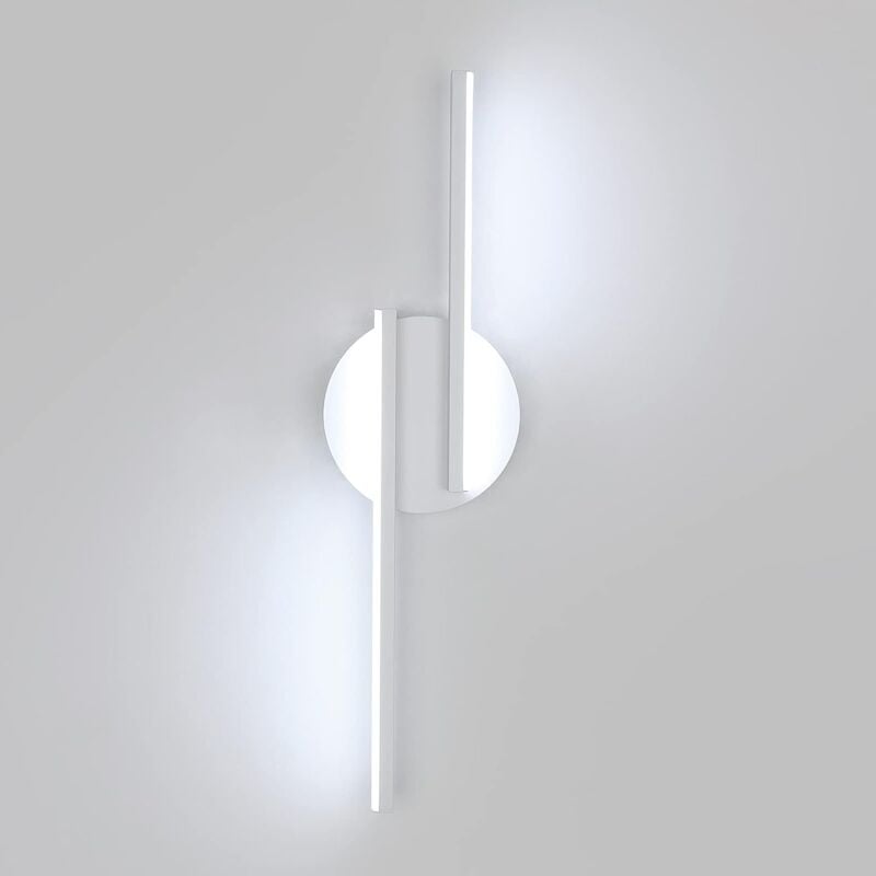 Nowoczesny kinkiet LED do wnętrz, aluminiowa lampa ścienna do salonu, przedpokoju, lampka nocna (biały) 6500K, zimne białe światło
