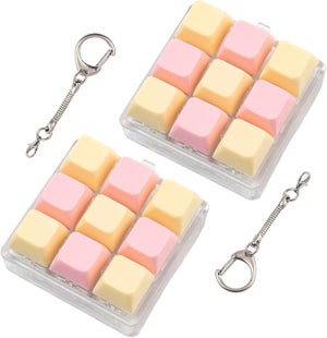 Lpitoy 9 touches de clavier en pain caramel, son net, porte-clés anti-stress, porte-clés à clicker