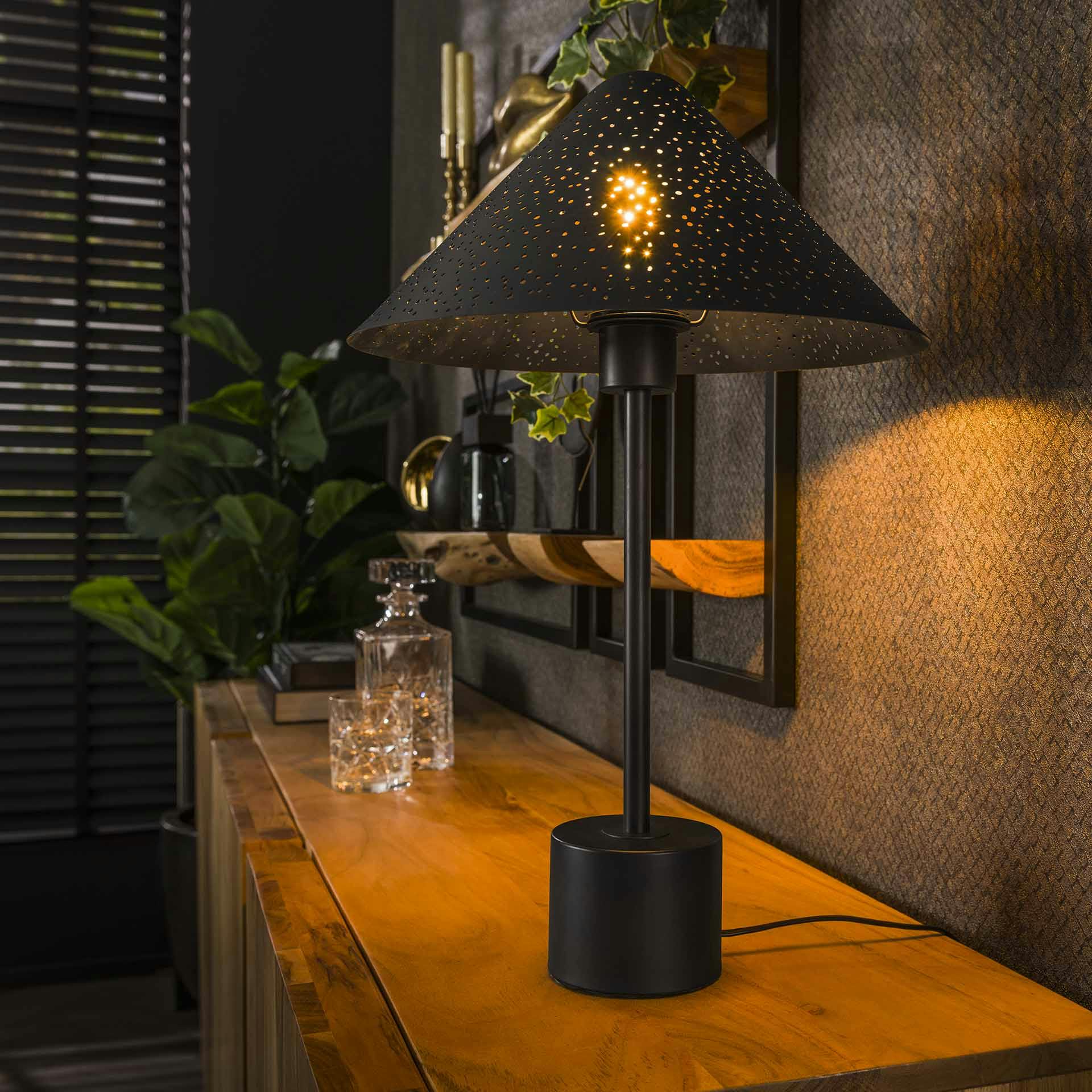 Lampe d'ambiance avec abat-jour effet étoilé RALF | Leroy Merlin